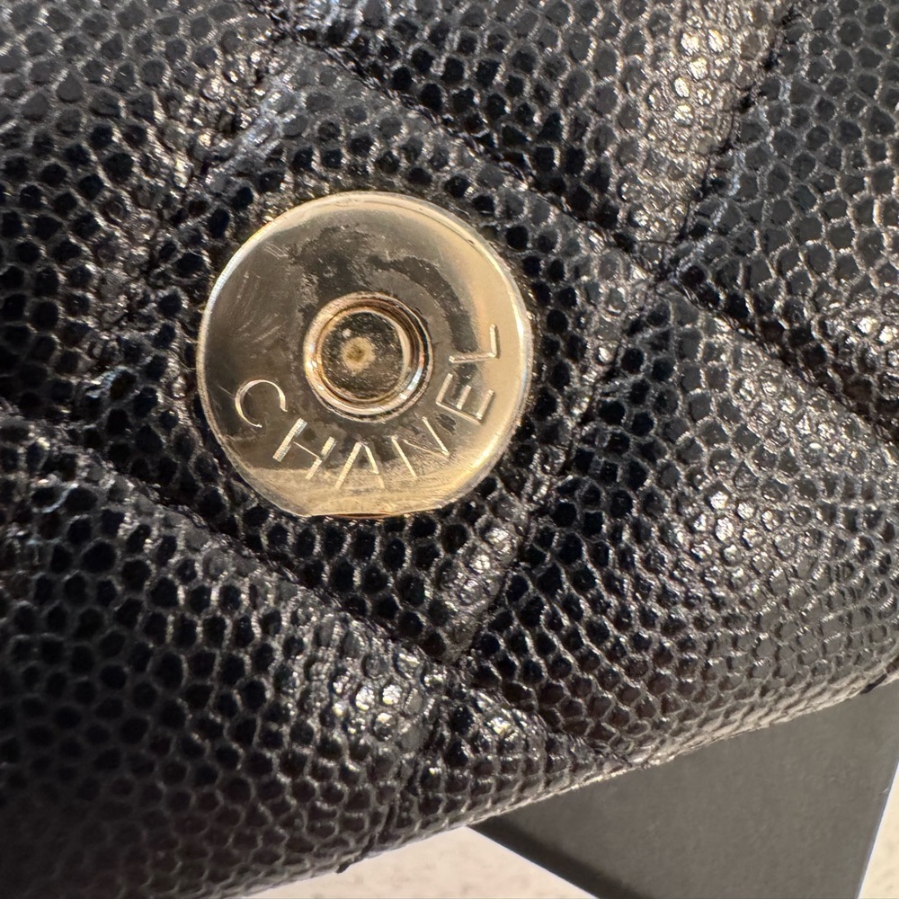 CHANEL classic black caviar and gold hardware sunglasses case crossbody bag - Picture 7 of 13